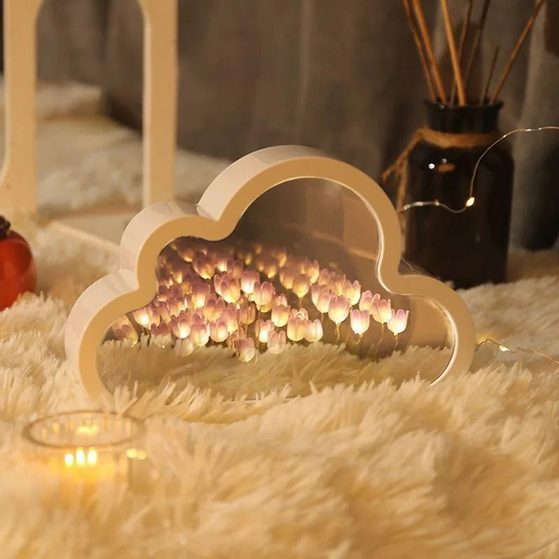 DIY Wolkenspiegel Tulpenlampe Nachtlicht