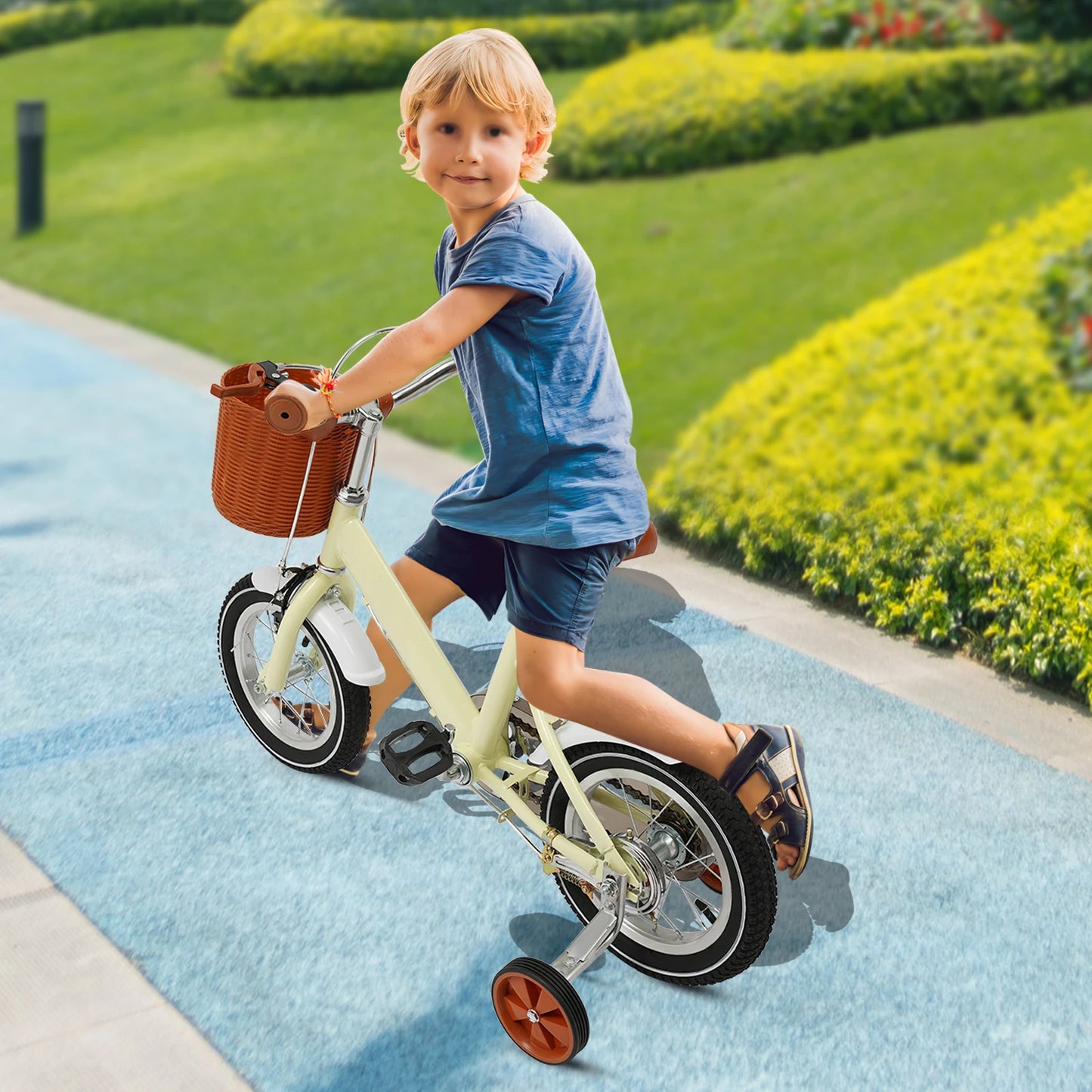π² 12-Inch Kids Bike with Basket and Training Wheels β Adjustable Seat, Dual Brakes (Ages 2β4)