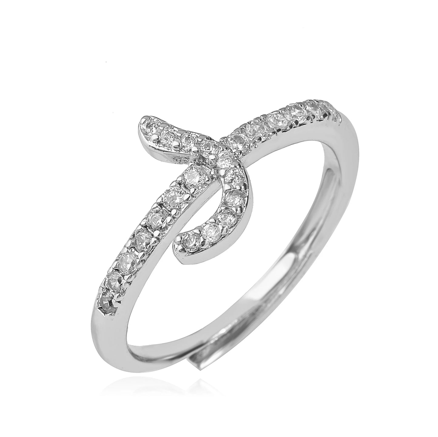 🌙 18k Gold Plated Arabic Letter Square Ring – HECHENG Women’s Fashion Ring with Zircon Inlay