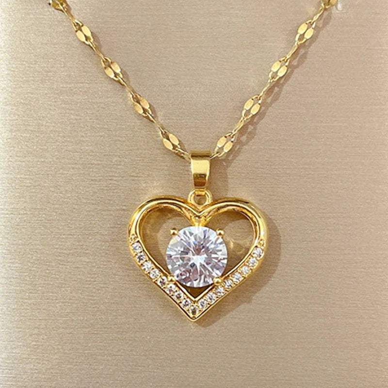 π Romantic Heart β Gold Stainless Steel Heart Necklace