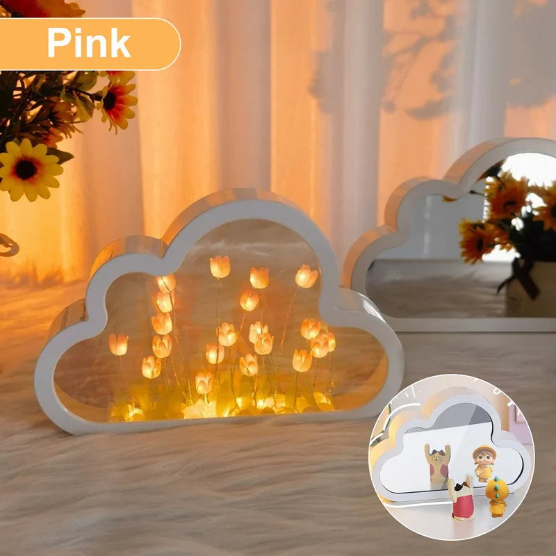 DIY Wolkenspiegel Tulpenlampe Nachtlicht