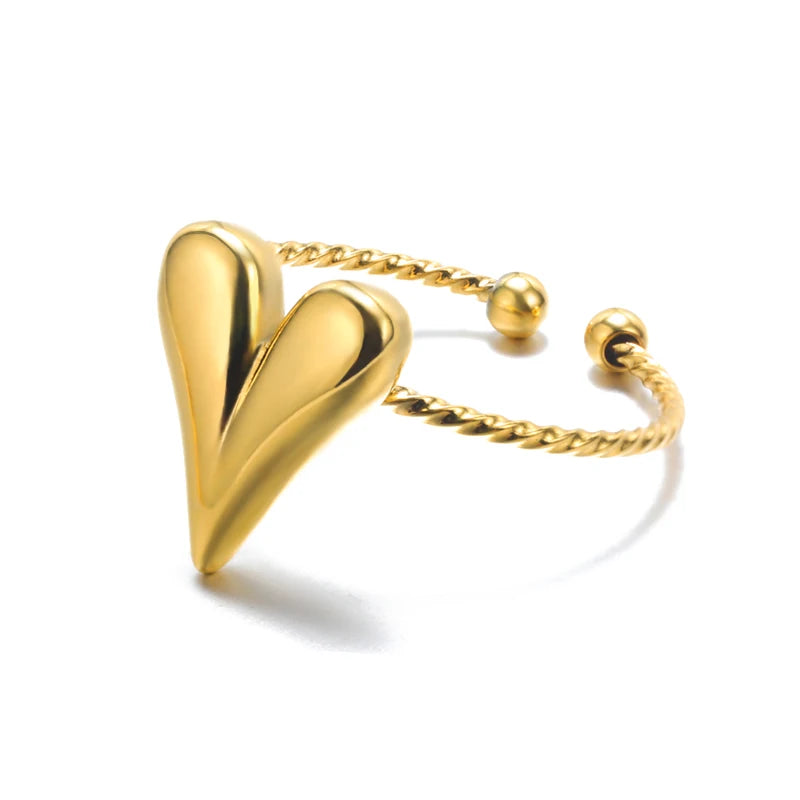 ✨ Gold Ring – 18K Gold Plated Stainless Steel Couple Band-4