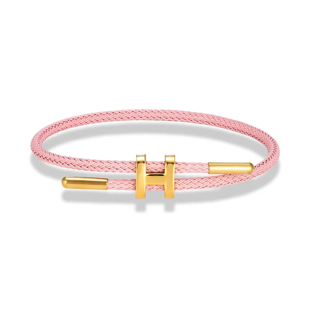 Luxury Multicolor Waterproof Rope Bracelet β Adjustable Stainless Steel Wire Cuff