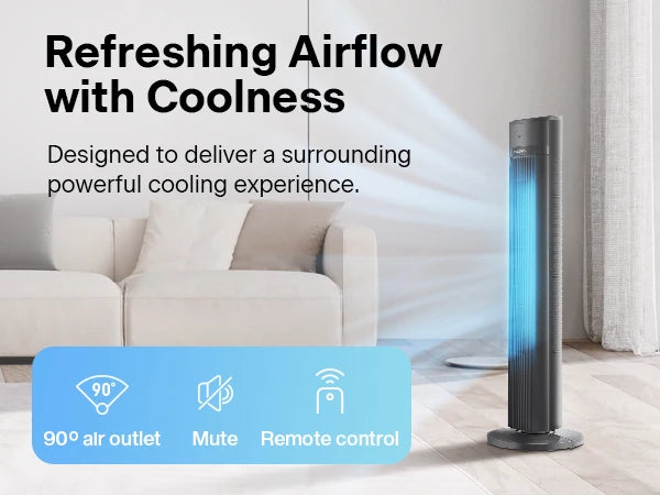 ❄️ PELONIS Ultra-Quiet Oscillating Tower Fan – Efficient, Sleek, Smart