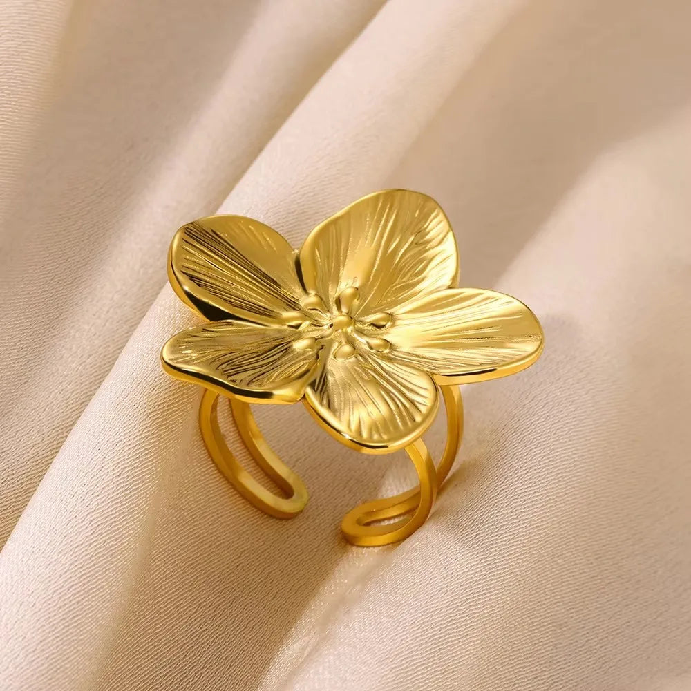💍 Ästhetisches goldenes Herz – wasserdichter Edelstahlring-6