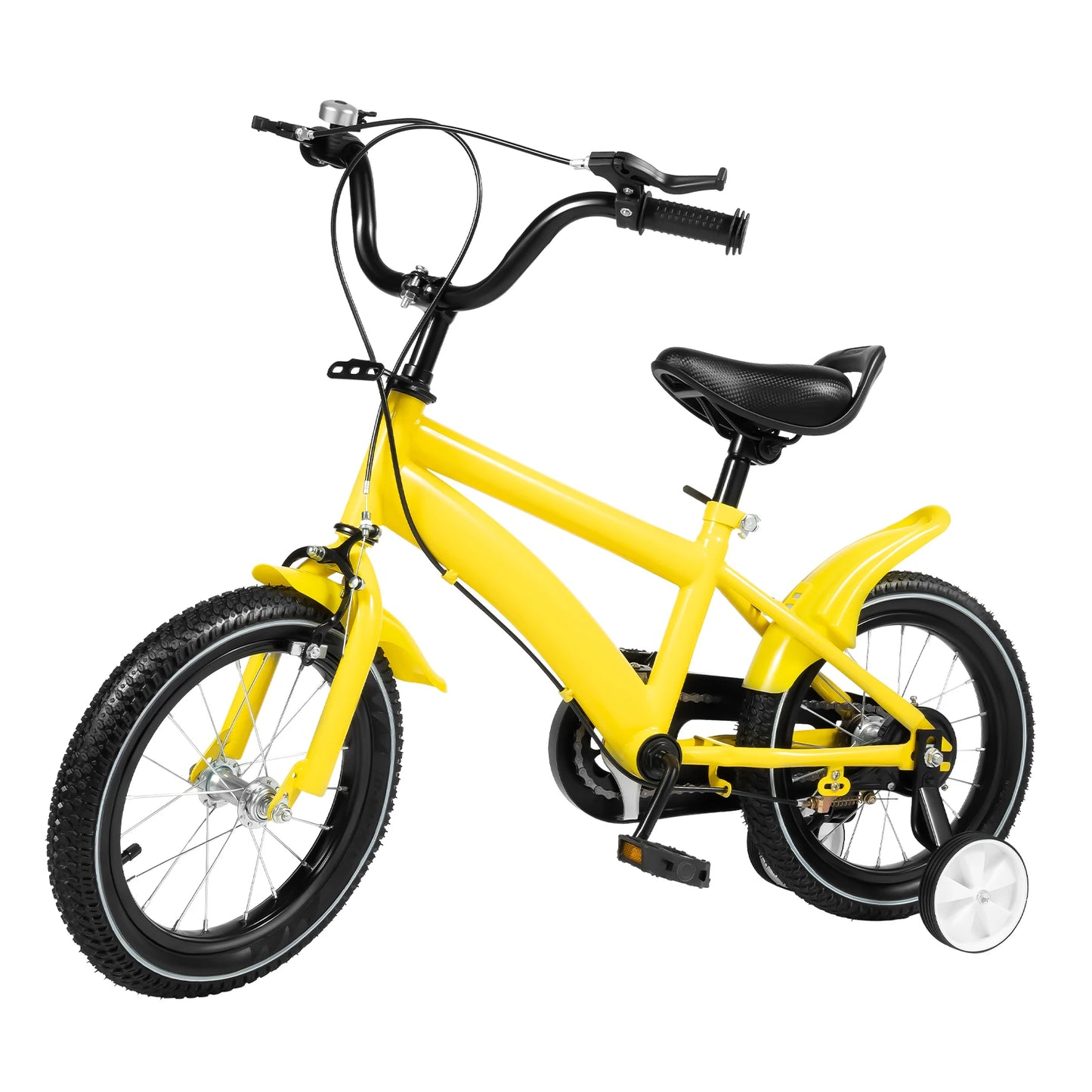 🚴 14-Inch Kids Bike with Training Wheels – Adjustable Seat, Dual Brakes, 2–4 Years, 50kg Capacity