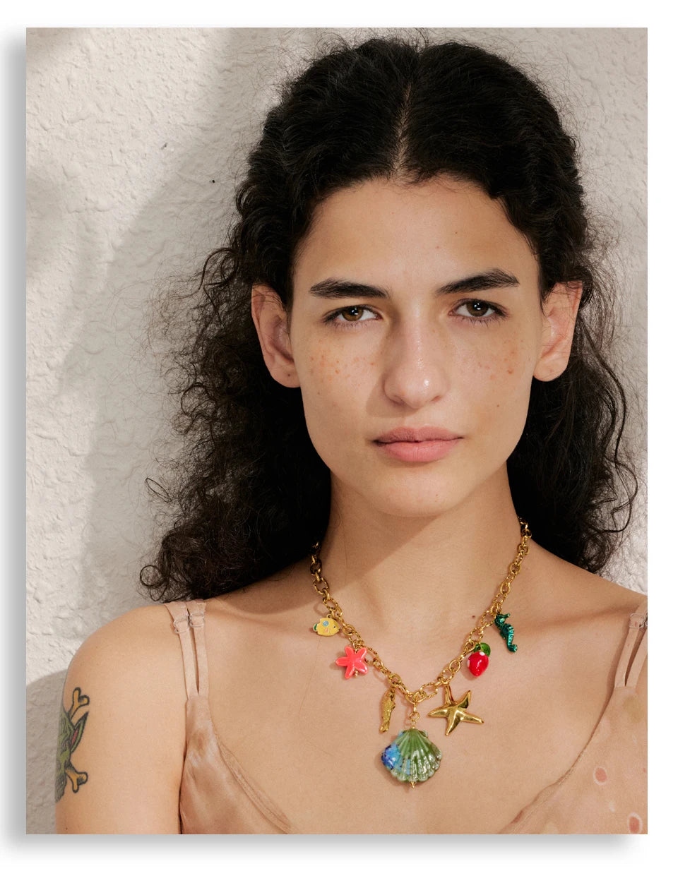 π 18k Gold Plated Yhpup Ocean Style Enamel Shell and Starfish Pendant Necklace β 2025 Summer Collection