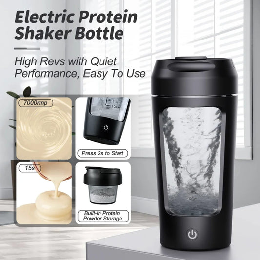 DUTRIEUX 650 ml USB-Elektro-Protein-Shaker-Flasche – Intelligenter mixen, nicht härter
