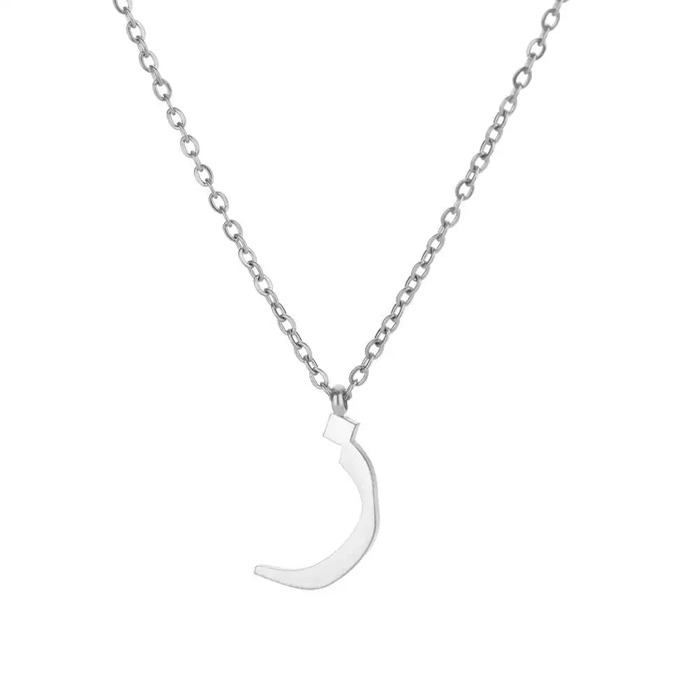 💫 Arabic Letter Name Pendant Necklace – Elegant Stainless Steel Choker for Women