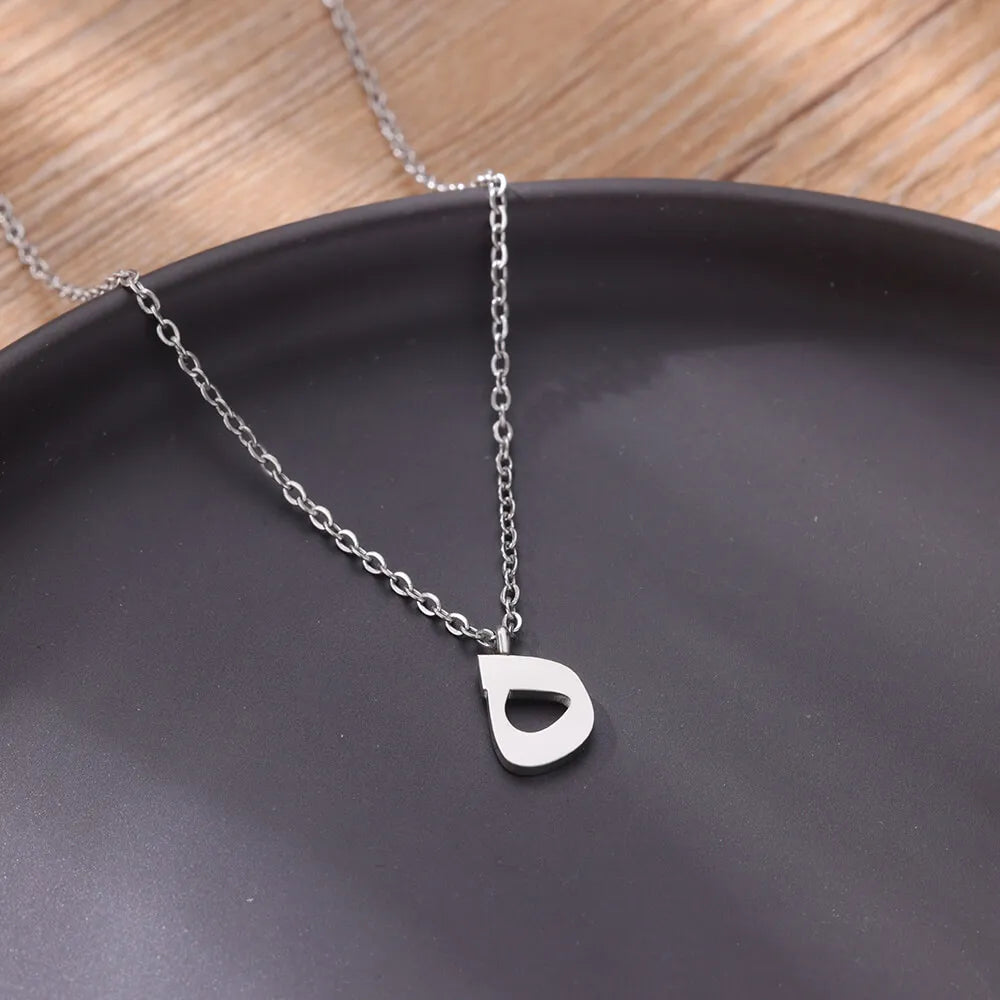 💫 Arabic Letter Name Pendant Necklace – Elegant Stainless Steel Choker for Women