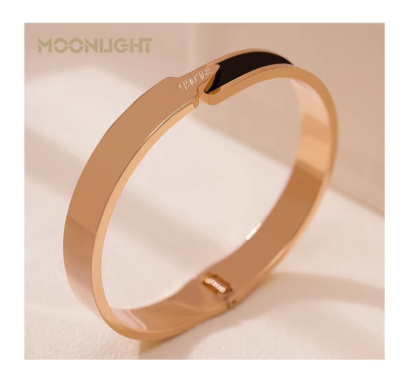 🌟 MOONLIGHT Armreif aus 18 Karat rosévergoldetem Titanstahl