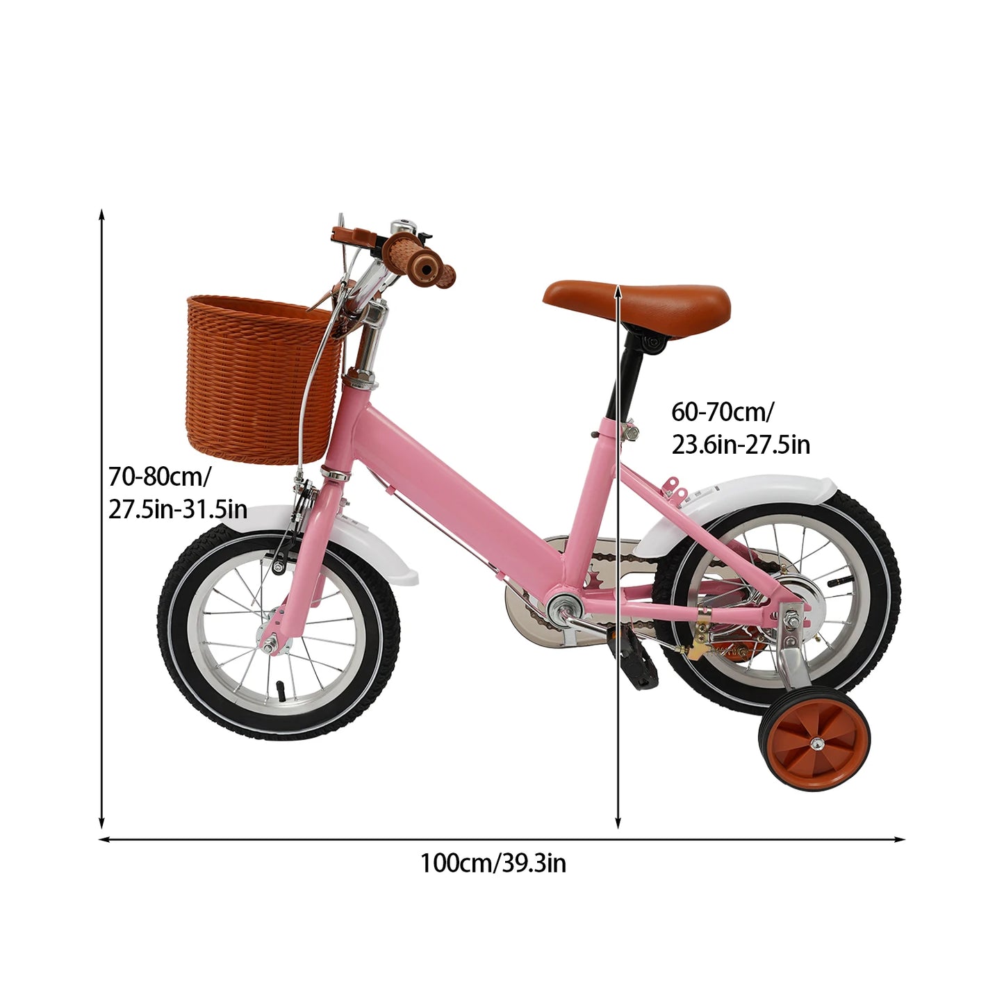π² 12-Inch Kids Bike with Basket and Training Wheels β Adjustable Seat, Dual Brakes (Ages 2β4)