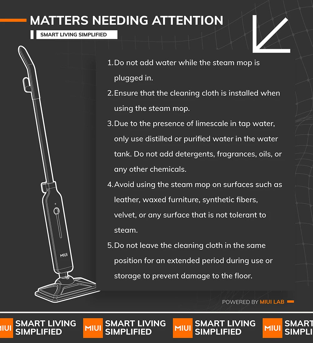 🧼 MIUI High-Power Steam Mop – Deep Clean, Zero Chemicals