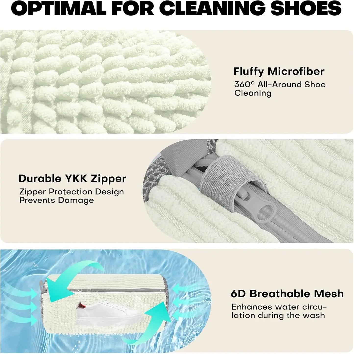 Durable Mesh Shoe Wash Bag with Zipper