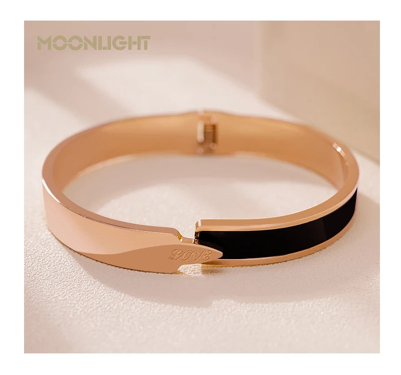 🌟 MOONLIGHT Armreif aus 18 Karat rosévergoldetem Titanstahl