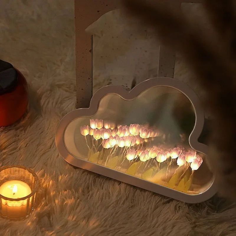 DIY Wolkenspiegel Tulpenlampe Nachtlicht
