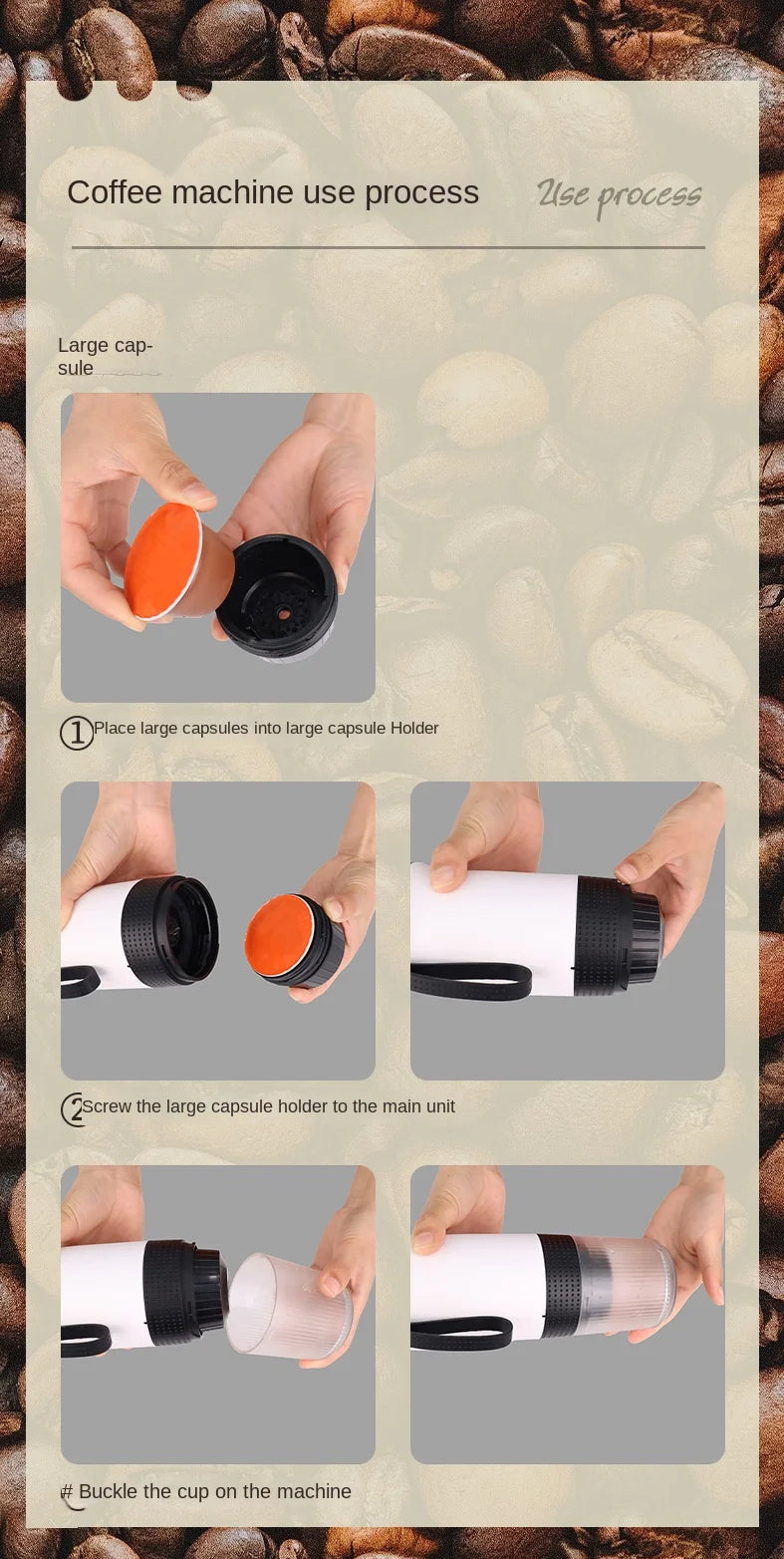 Tragbare vollautomatische Espresso-Kapsel-Kaffeemaschine