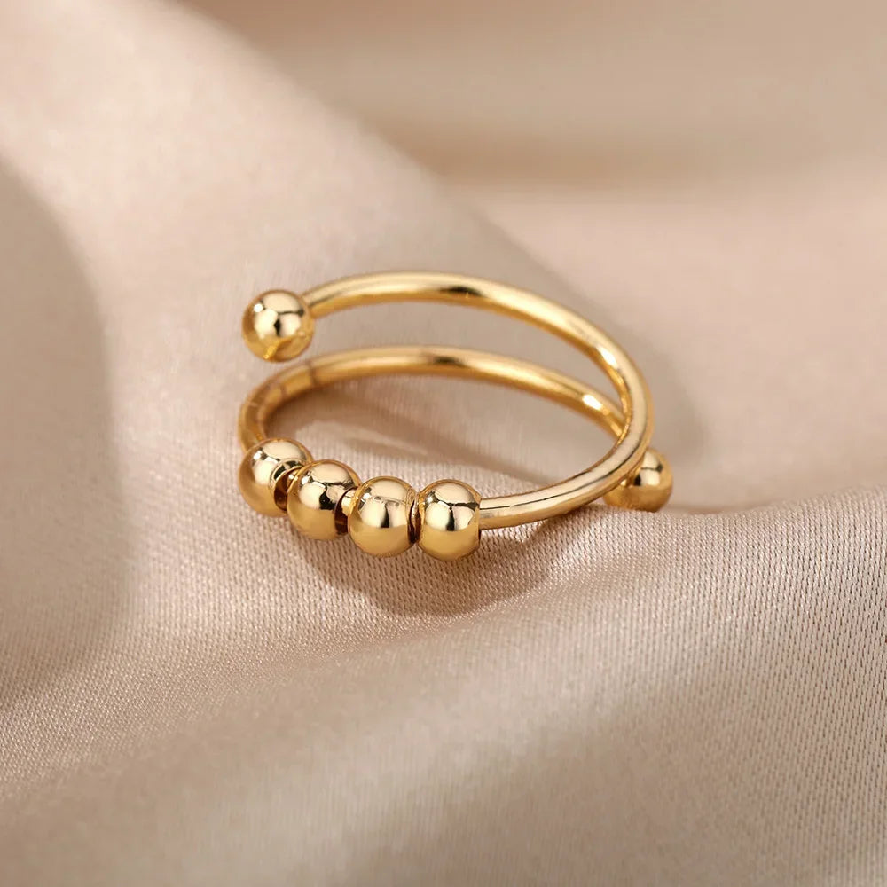 💍 Ästhetisches goldenes Herz – wasserdichter Edelstahlring-6