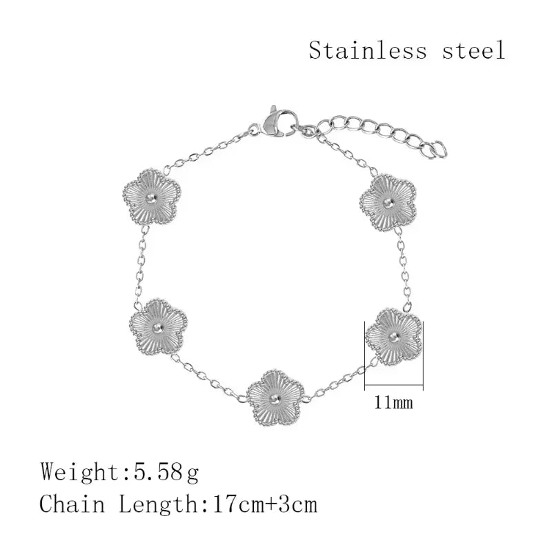 🌸 EVISPOL Stainless Steel Women's Clover Bracelet