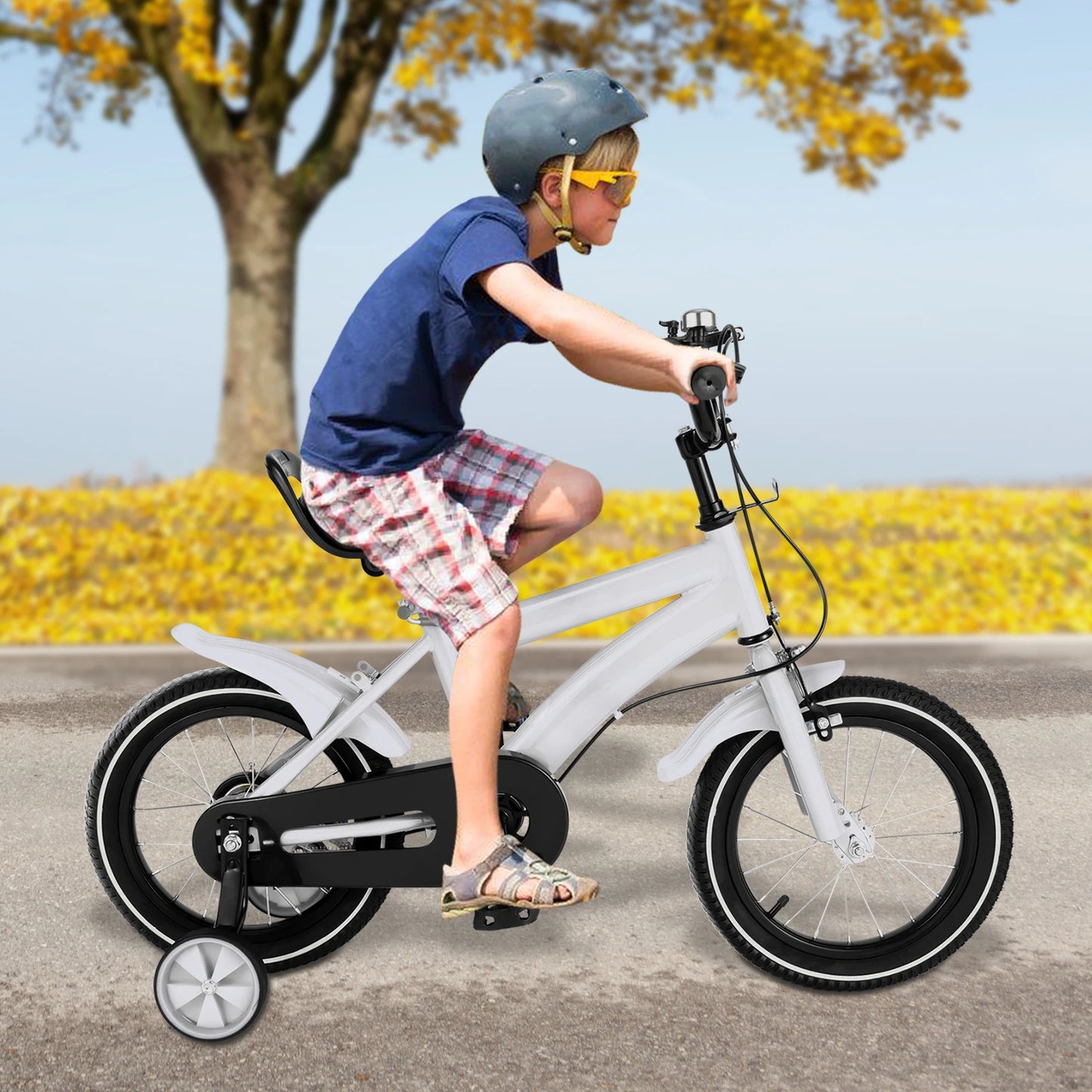🚴 14-Inch Kids Bike with Training Wheels – Adjustable Seat, Dual Brakes, 2–4 Years, 50kg Capacity