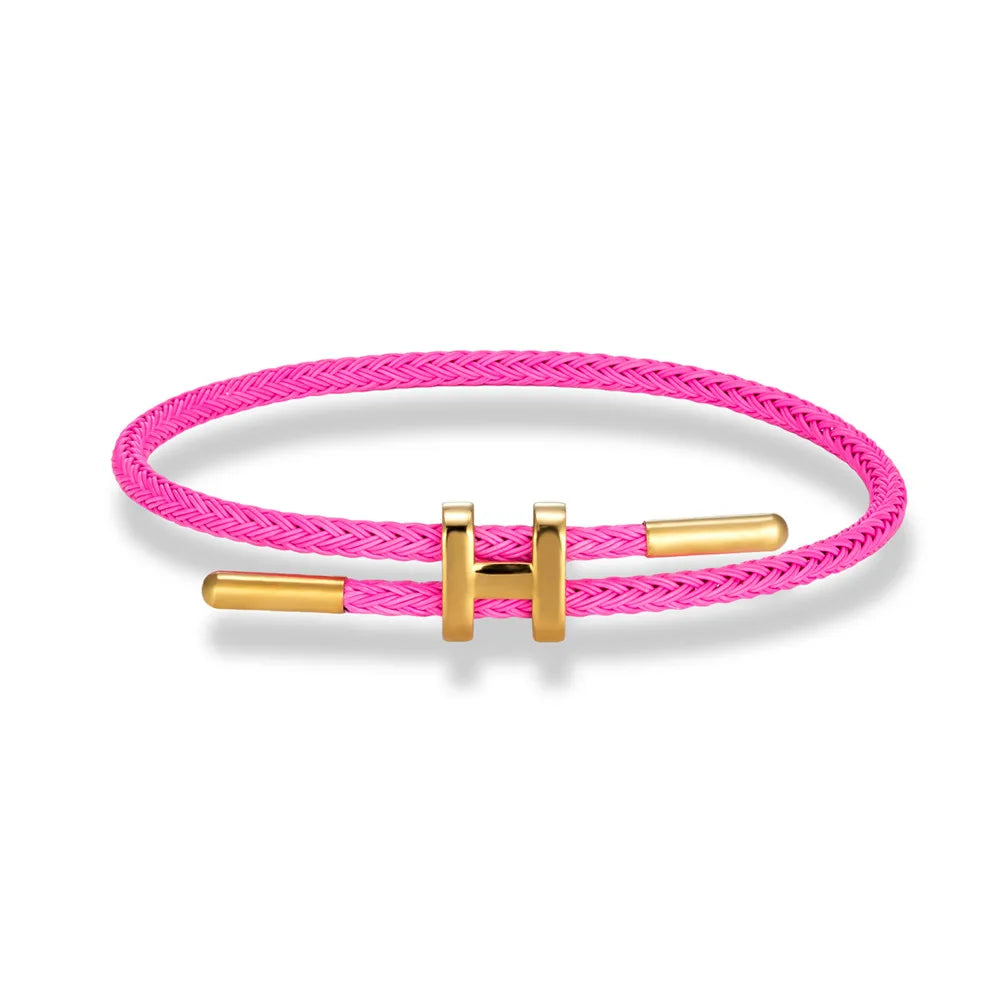 Luxury Multicolor Waterproof Rope Bracelet β Adjustable Stainless Steel Wire Cuff