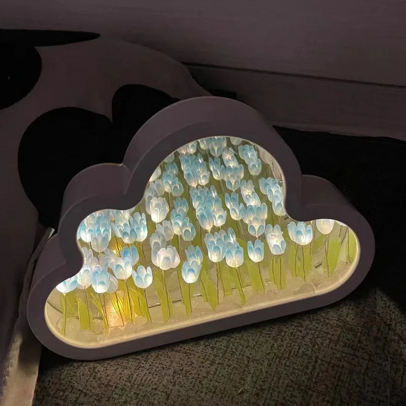 DIY Wolkenspiegel Tulpenlampe Nachtlicht