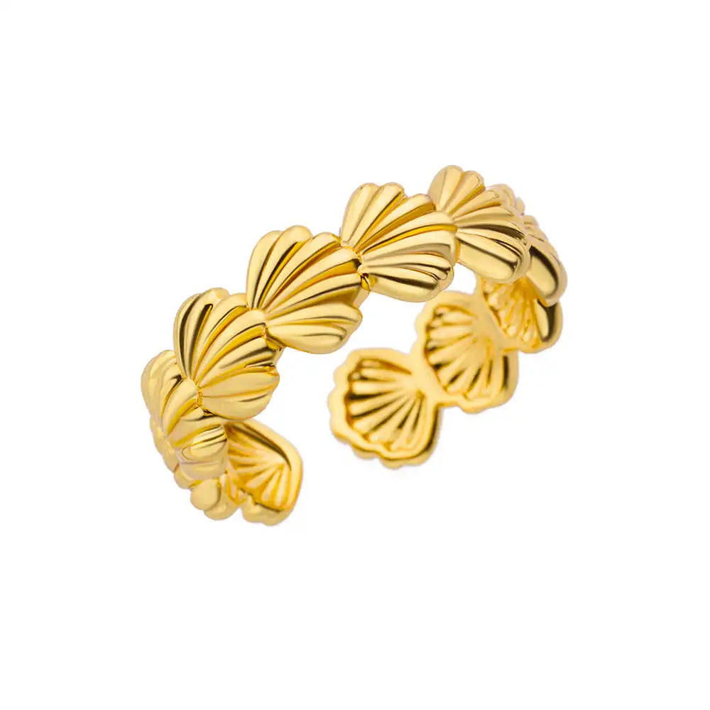 ✨ Gold Ring – 18K Gold Plated Stainless Steel Couple Band-5