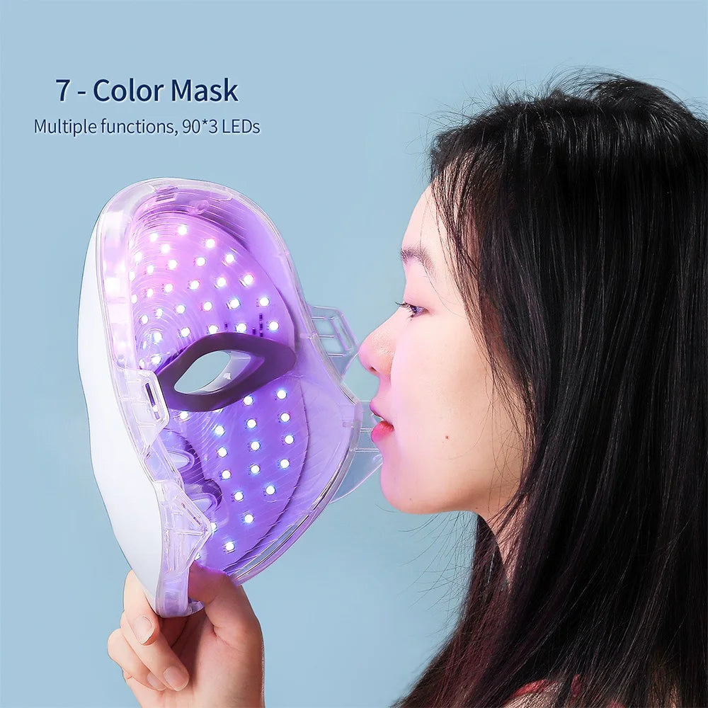 LED Light Therapy Mask Foreverlily- Wireless 7-Color – Skin Rejuvenation and Anti-Aging Face and Neck Care