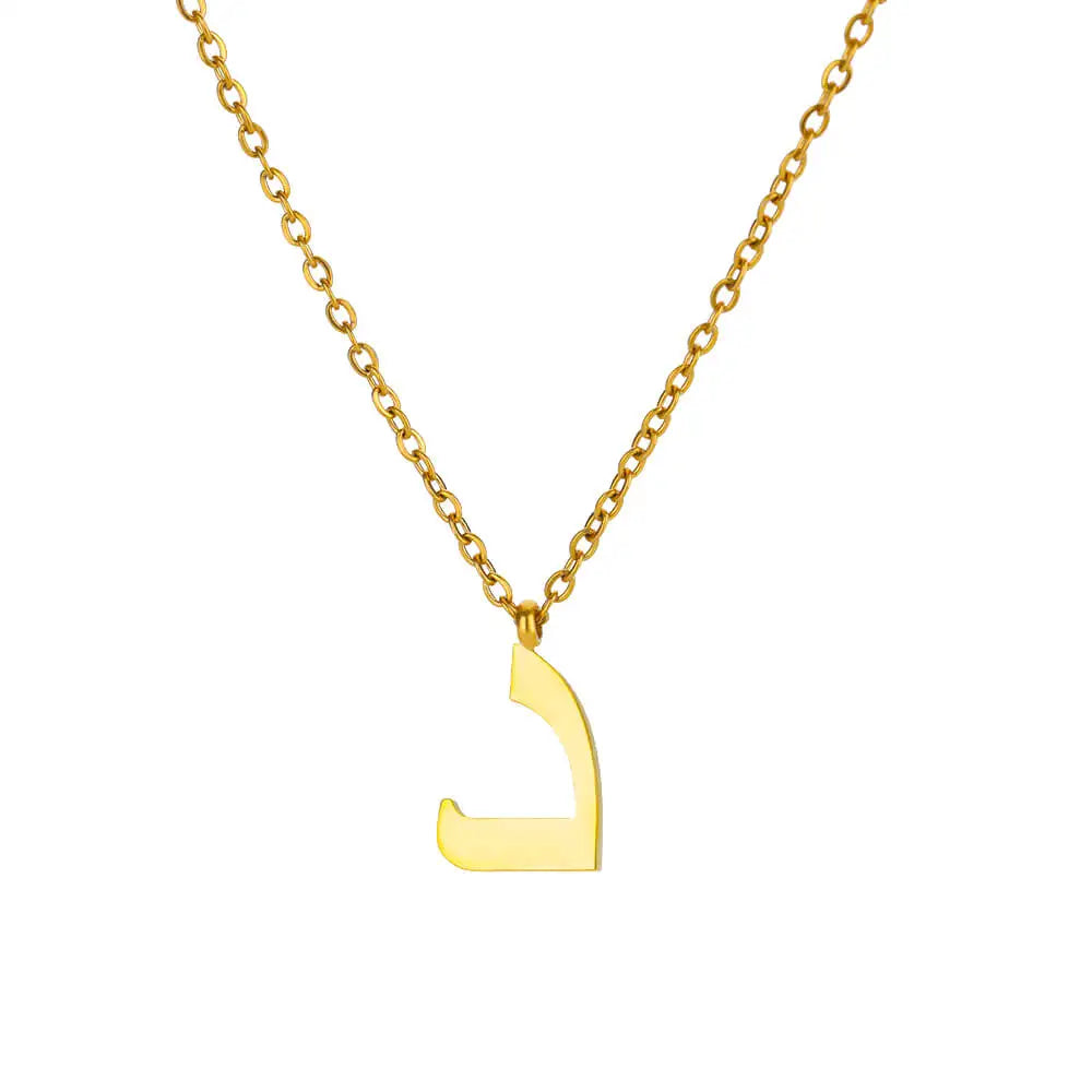 💫 Arabic Letter Name Pendant Necklace – Elegant Stainless Steel Choker for Women