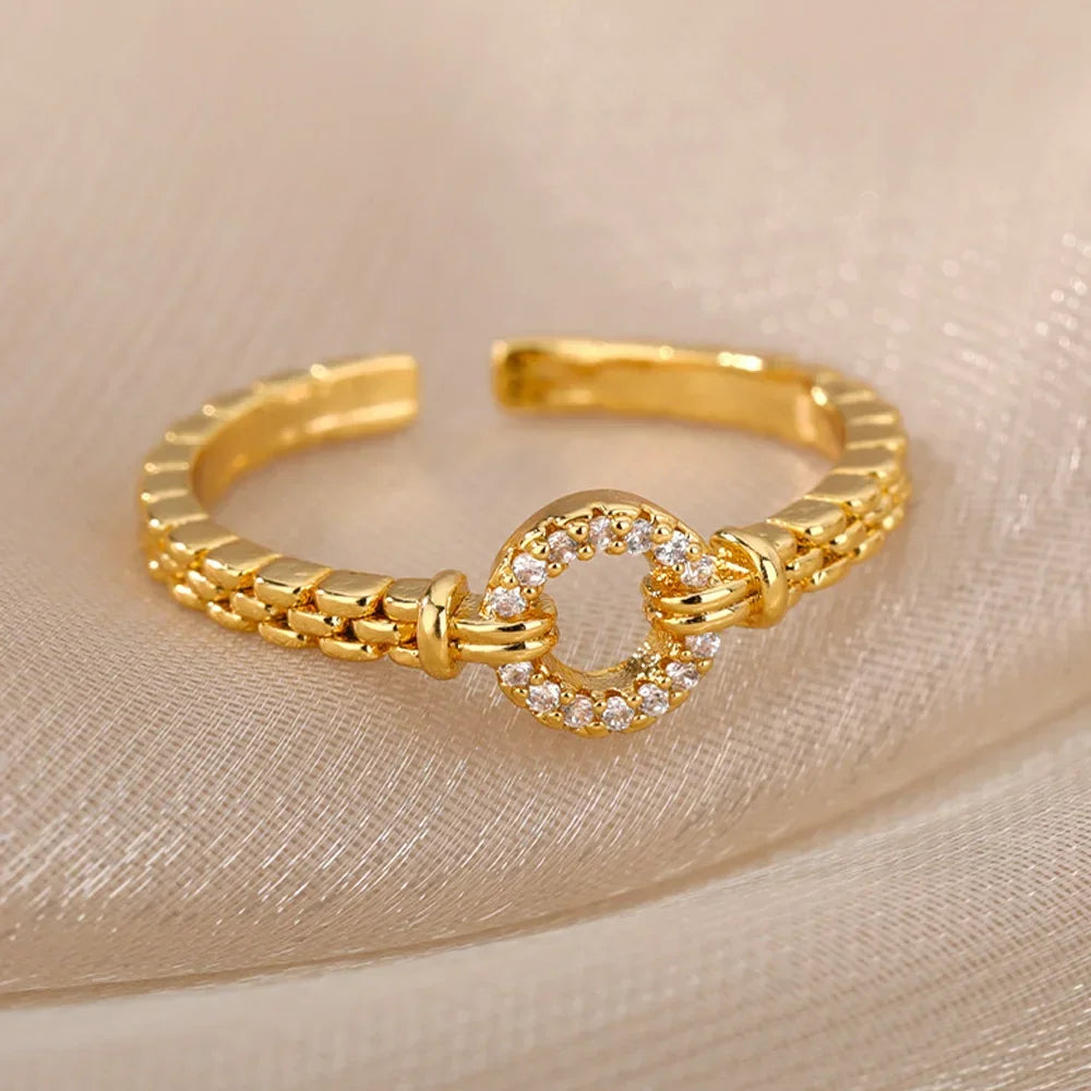 💍 Aesthetic Gold Heart – Stainless Steel Waterproof Ring-3