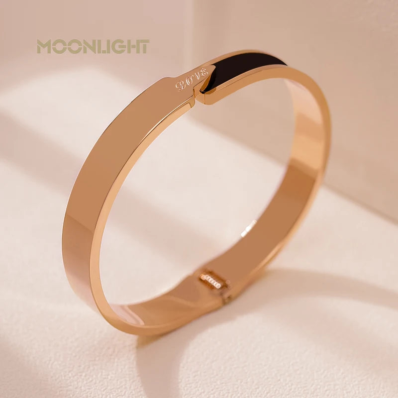 🌟 MOONLIGHT Armreif aus 18 Karat rosévergoldetem Titanstahl