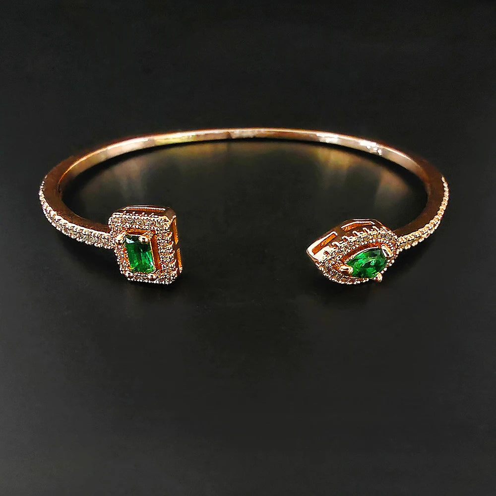 π 18K Gold Plated Snake Punk Pear-Shaped Open Bangle β Adjustable Statement Jewelry for Women