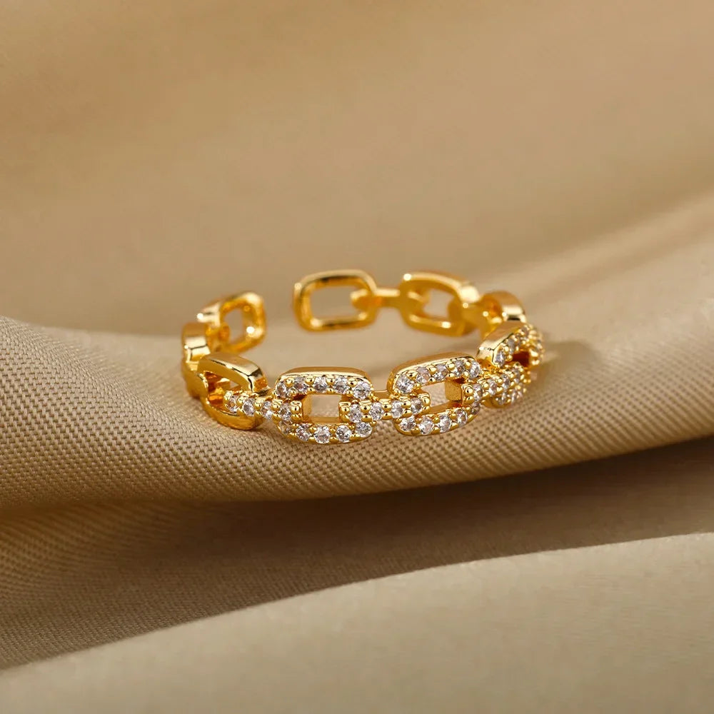 💍 Aesthetic Gold Heart – Stainless Steel Waterproof Ring-3