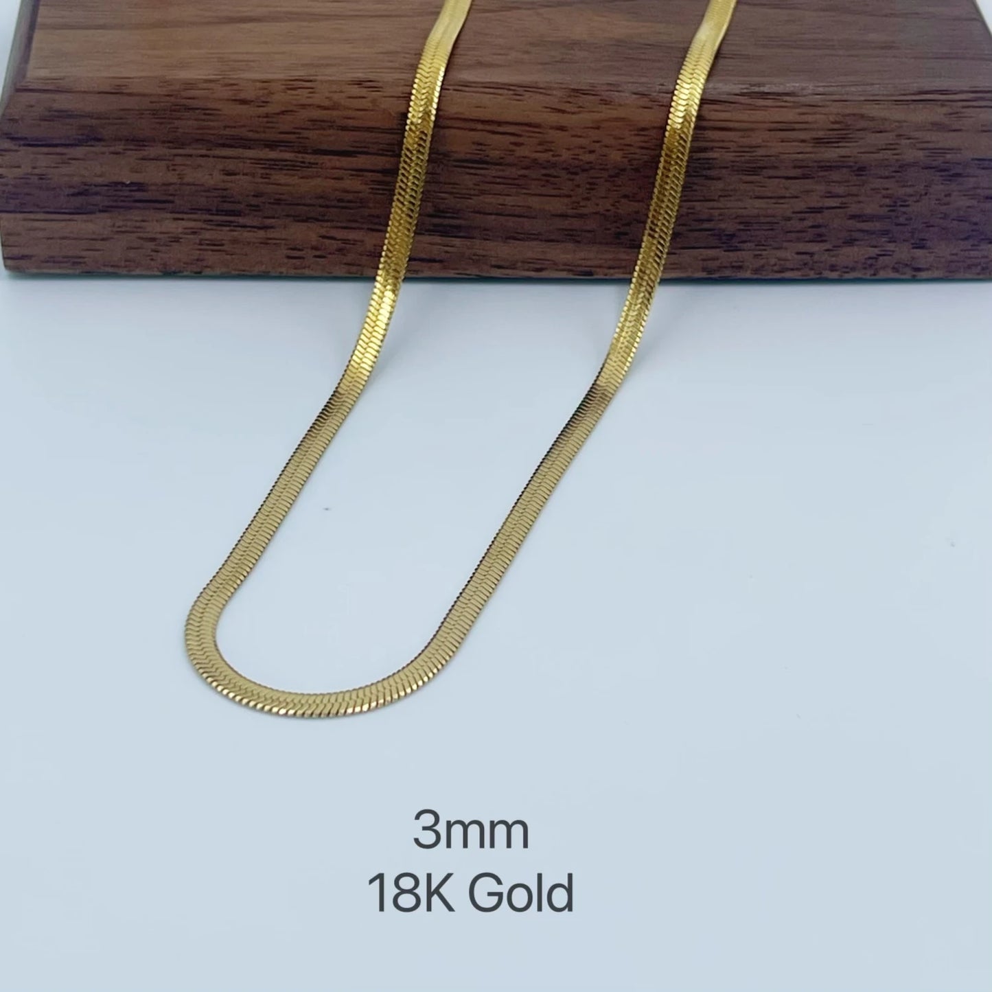 ✨ 18K Gold Snake Chain Necklace
