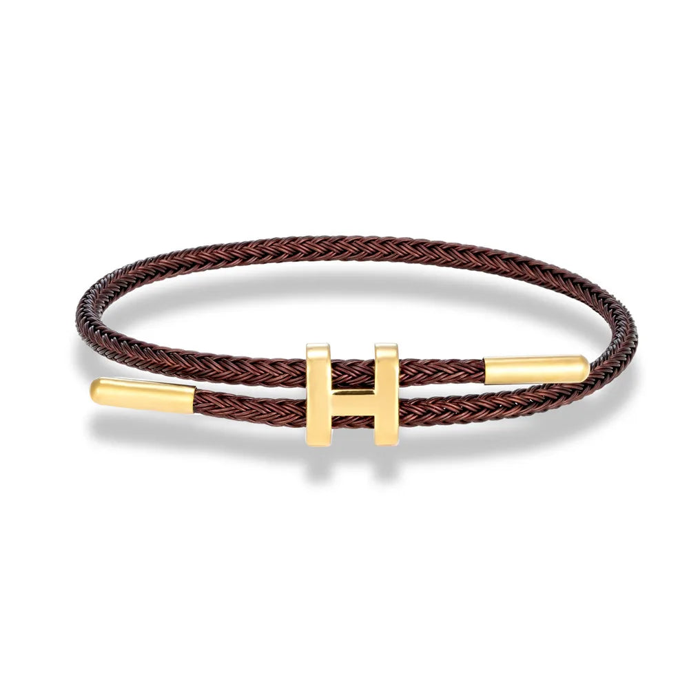 Luxury Multicolor Waterproof Rope Bracelet β Adjustable Stainless Steel Wire Cuff