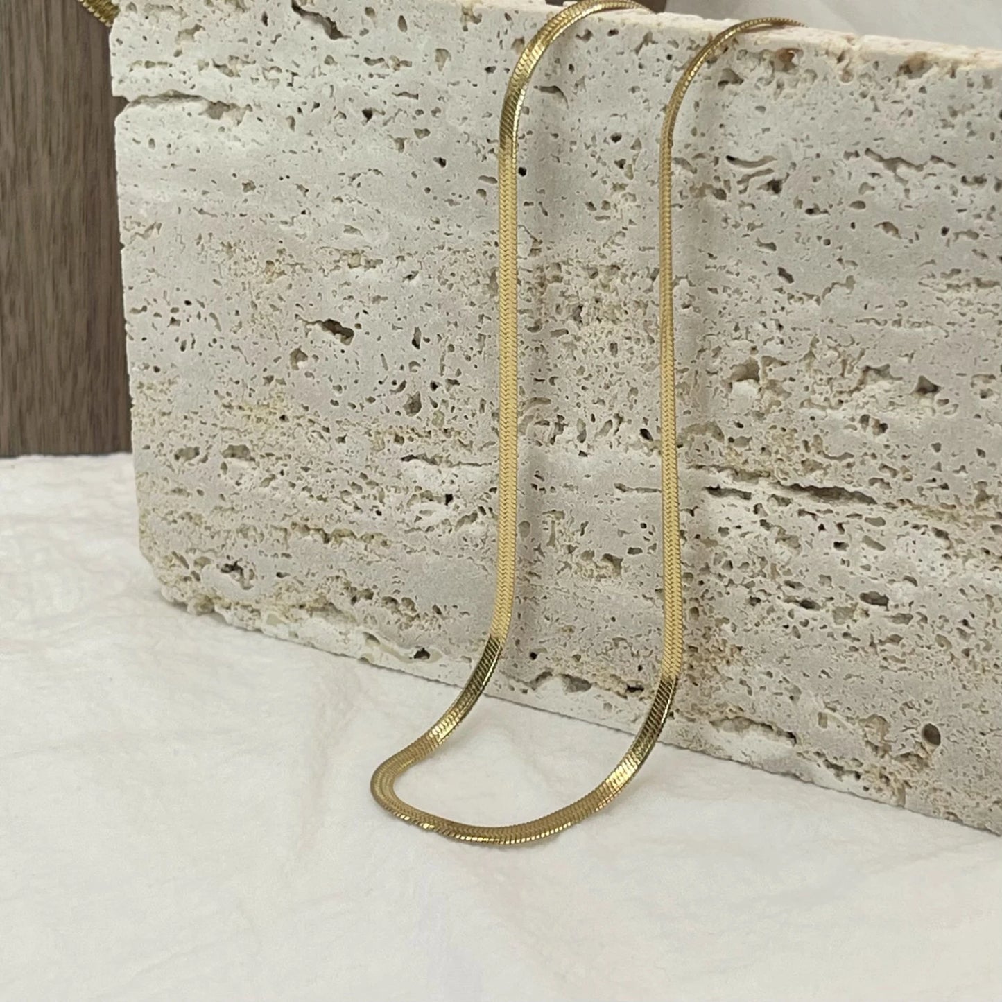 ✨ 18K Gold Snake Chain Necklace