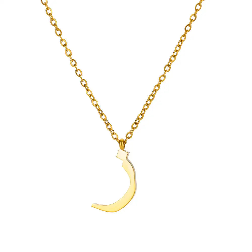 💫 Arabic Letter Name Pendant Necklace – Elegant Stainless Steel Choker for Women