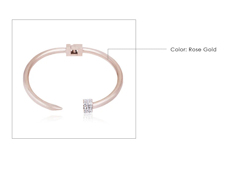 π« MOONLIGHT Classic Nail Open Cuff Bracelet β 18K Gold Plated Stainless Steel Bangle for Women