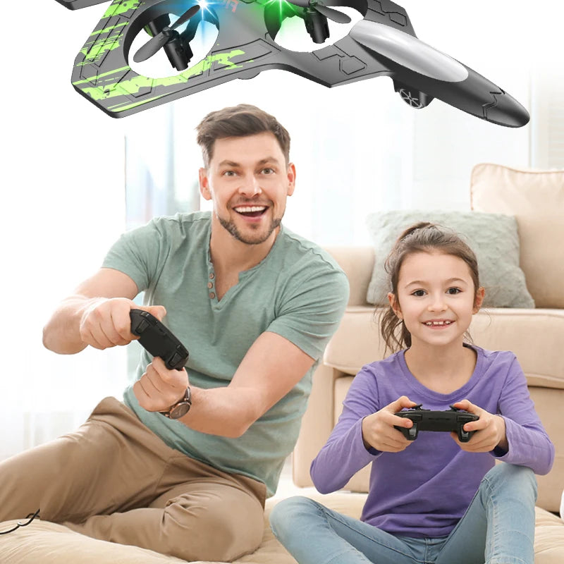 🛩️ ZHENDUO Glider Flying RC Jet Plane – 2.4G 4CH Stunt Remote Control Foam Aircraft Toy with LED Lights