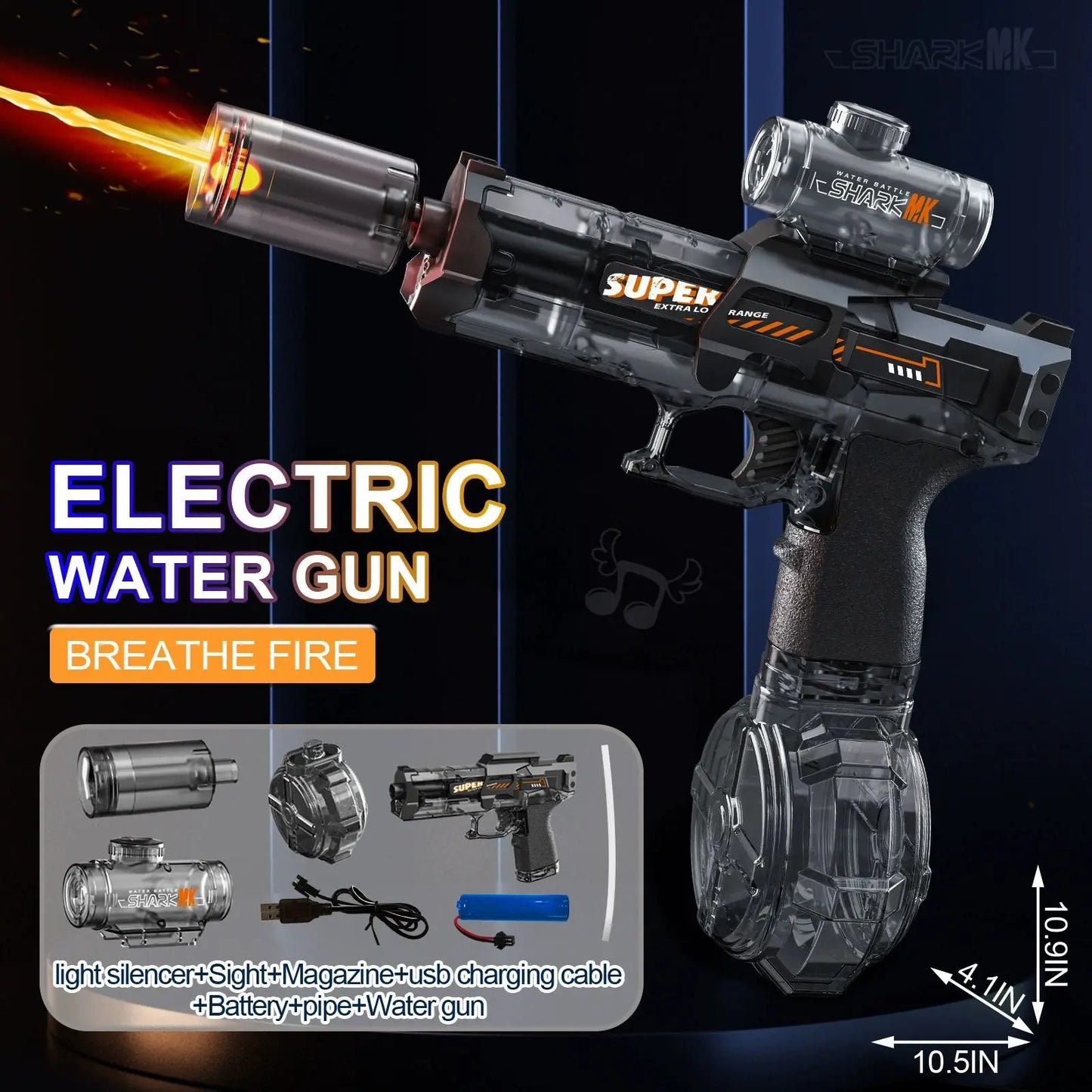 π§ Ice Mouse Electric Water Gun β Pulse Blaster with USB Charging & Light Sho