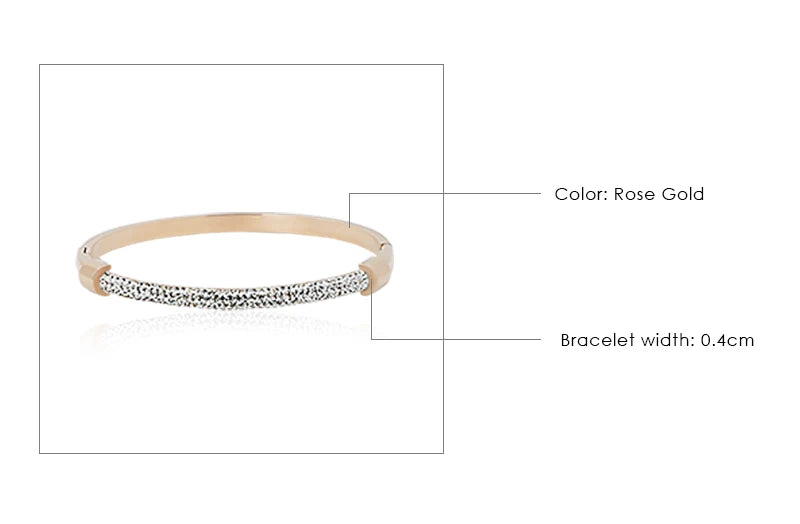 π 18K Gold Plated MOONLIGHT Cuff Bangle β Classic Titanium Steel Bracelet with Cubic Zirconia for Women