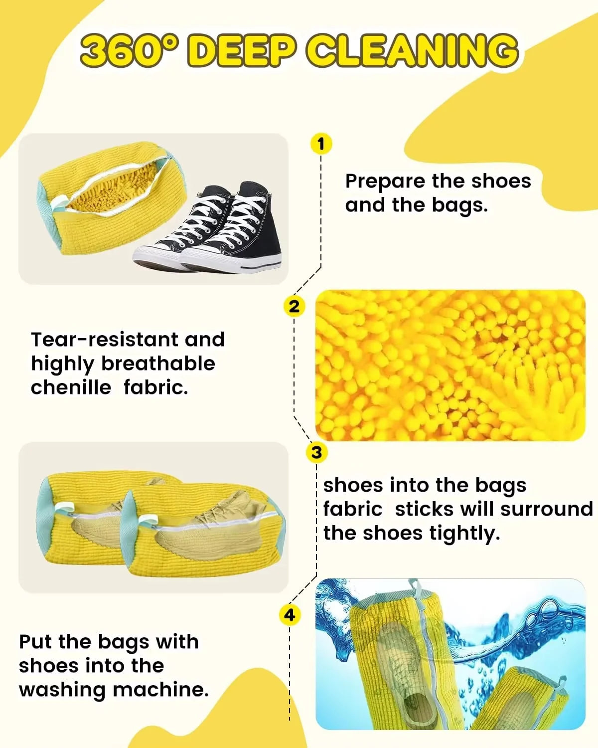 Durable Mesh Shoe Wash Bag with Zipper