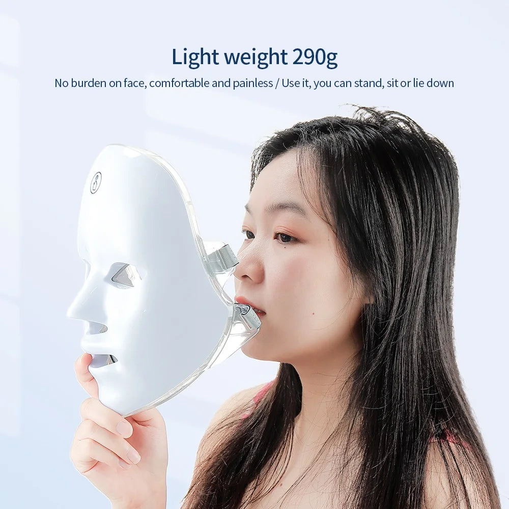 LED Light Therapy Mask Foreverlily- Wireless 7-Color – Skin Rejuvenation and Anti-Aging Face and Neck Care