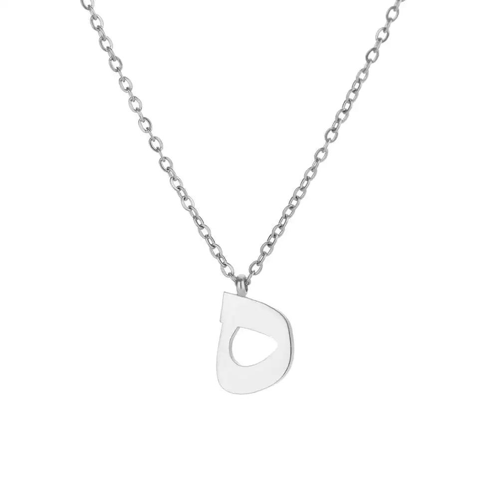 💫 Arabic Letter Name Pendant Necklace – Elegant Stainless Steel Choker for Women