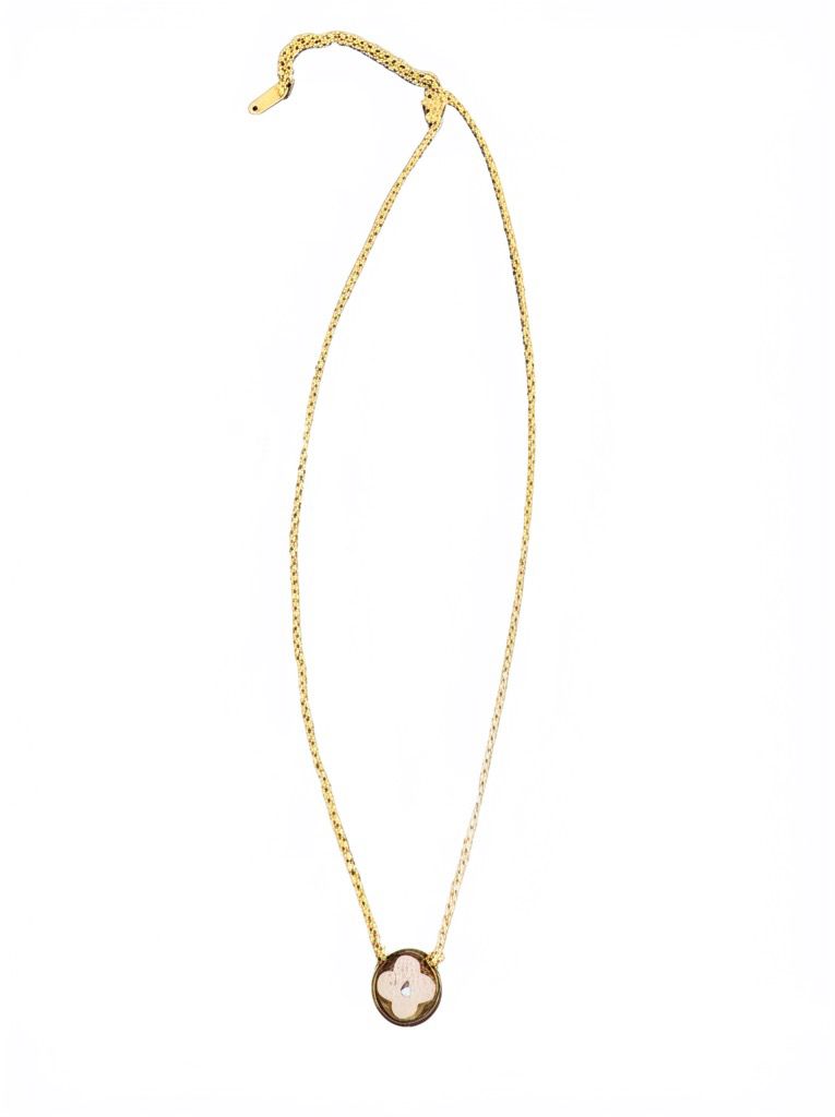 Weiße vierblättrige goldene Schlange Edelstahl Halskette