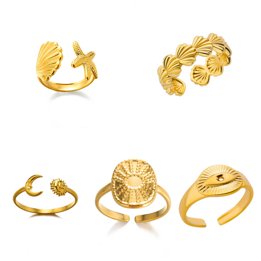 ✨ Gold Ring – 18K Gold Plated Stainless Steel Couple Band-5