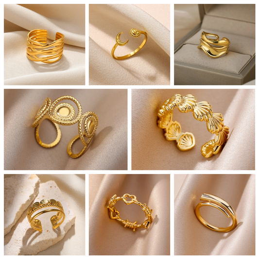 💍 Ästhetisches goldenes Herz – wasserdichter Edelstahlring-4 