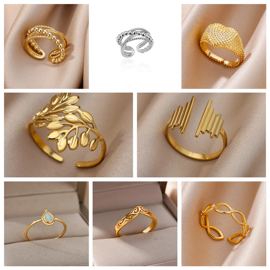 💍 Ästhetisches goldenes Herz – wasserdichter Edelstahlring-5 