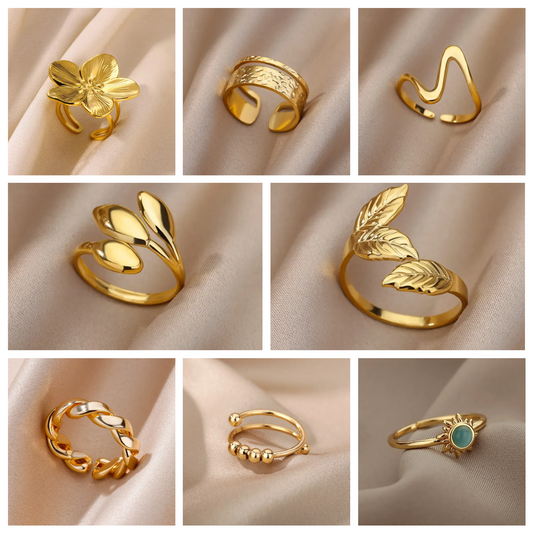 💍 Ästhetisches goldenes Herz – wasserdichter Edelstahlring-6 