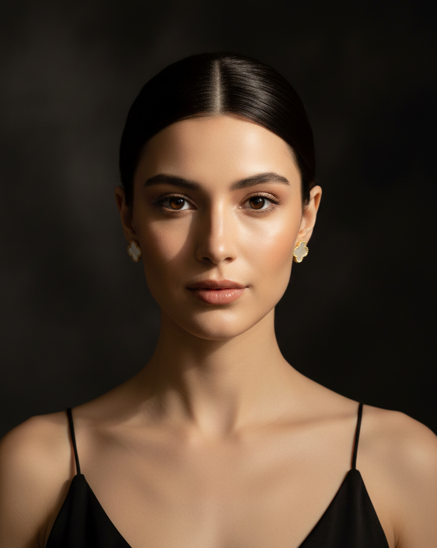 Ohrringe aus Edelstahl mit vier Blättern 